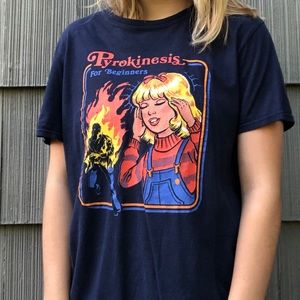 blue graphic tee